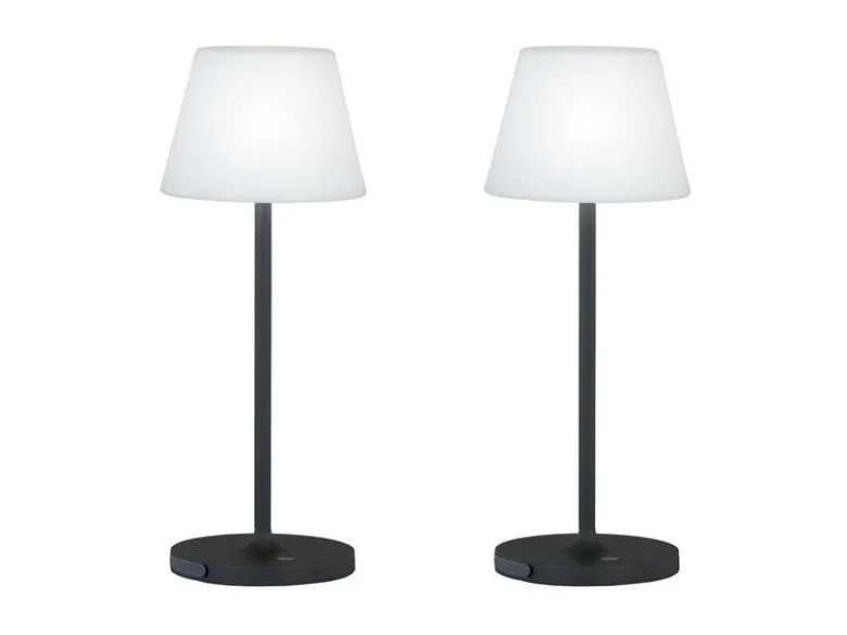2er SET dimmbare Outdoor Akku Tischlampen ohne Stromkabel - Höhe 38cm