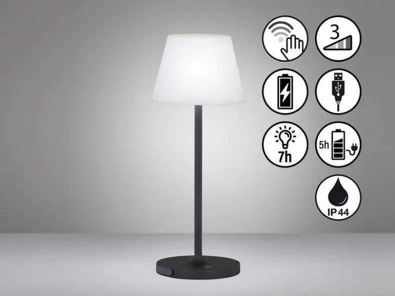 2er SET dimmbare Outdoor Akku Tischlampen ohne Stromkabel - Höhe 38cm