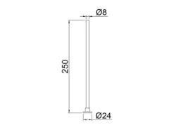 2er SET Distanzhalter Höhe 25cm Grau für DUOline Schienensystem