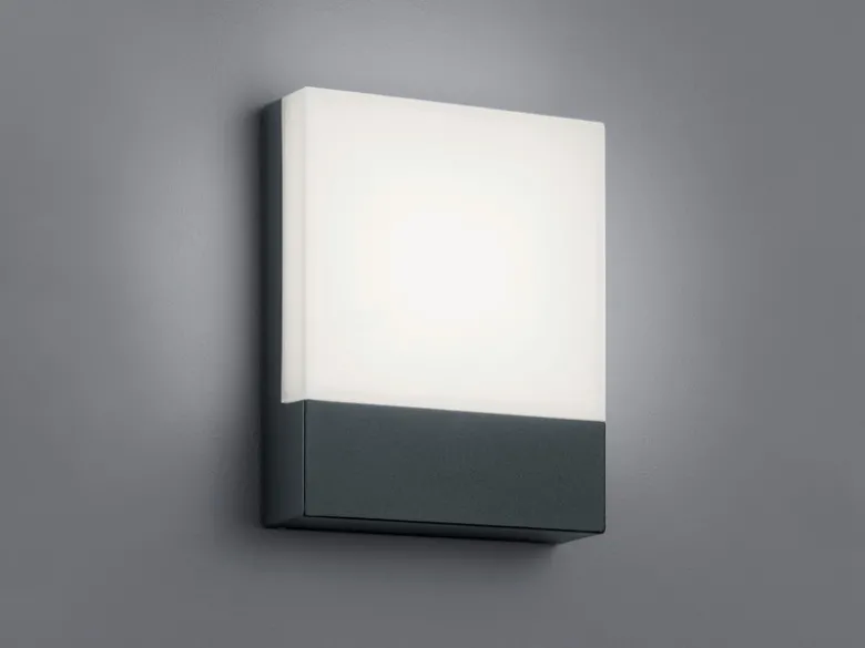 2-er Set eckige LED Außenwandleuchten / Hausnummernleuchten, Anthrazit