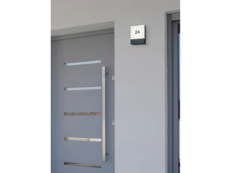 2-er Set eckige LED Außenwandleuchten / Hausnummernleuchten, Anthrazit