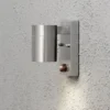 2er-Set Edelstahl Wandleuchte MODENA mit Bewegungsmelder, GU10, Höhe 9 cm, IP44