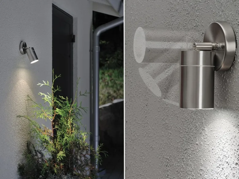 2er-Set Edelstahl Wandspot MODENA, GU10, Höhe 15 cm, IP44
