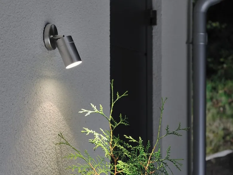 2er-Set Edelstahl Wandspot MODENA, GU10, Höhe 15 cm, IP44