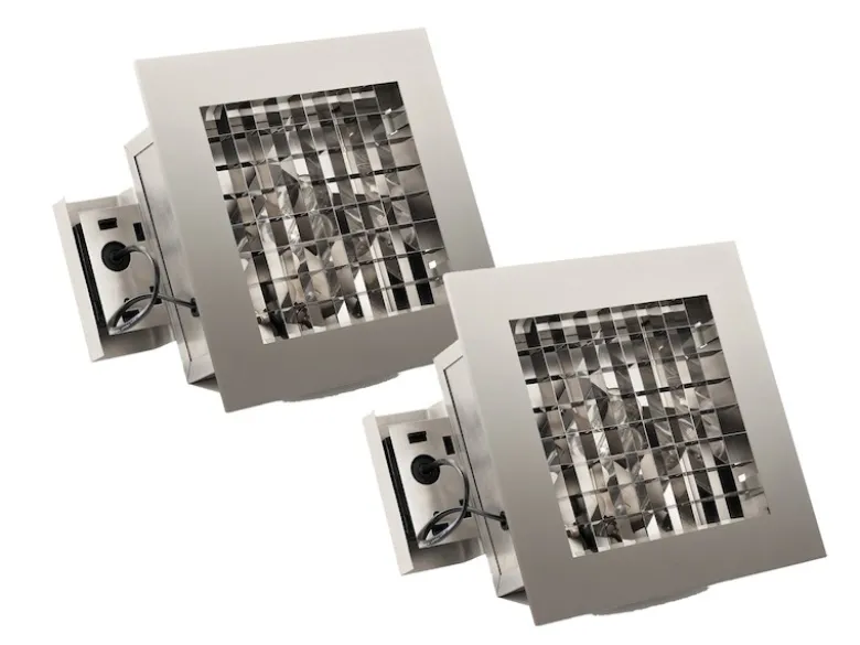 2er-Set elegante Deckeneinbauleuchten Edelstahl gebürstet E27, 27 x 27 cm