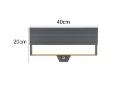 2er Set flache LED Außenwandleuchten mit Bewegungsmelder Anthrazit, Breite 40cm