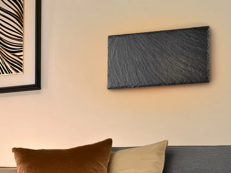 2er SET flache LED Innen Wandleuchten aus Naturschiefer, Breite 25cm