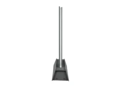 2er Set flache LED Sockelleuchten aus Aluminium in Anthrazit, Höhe 50cm