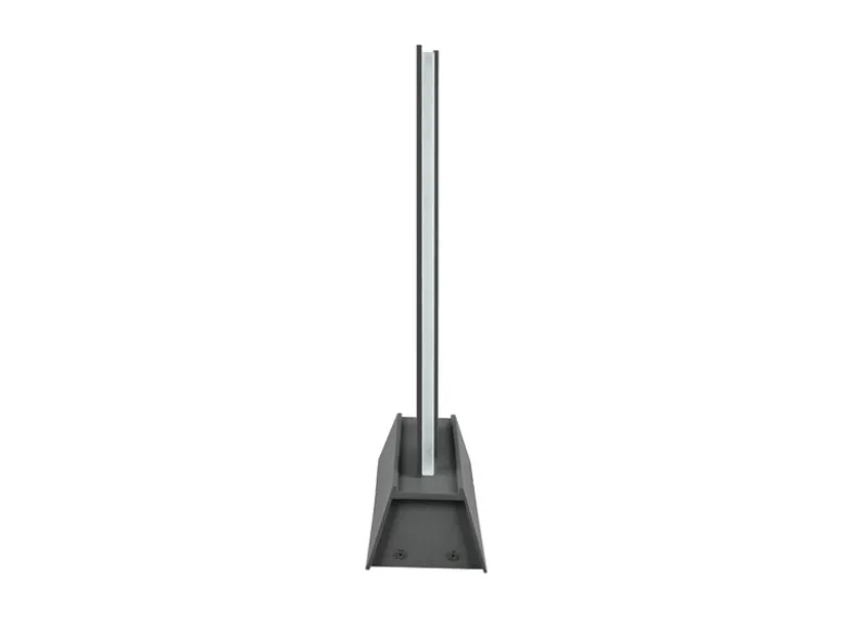 2er Set flache LED Sockelleuchten aus Aluminium in Anthrazit, Höhe 50cm