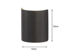 2er SET flache LED Updown Wandlampen Schwarz / innen Gold, Höhe 15cm