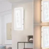 2er SET flache LED Wandlampen Weiß mit Schalter dimmbar & Lichtfarbe, H: 38cm