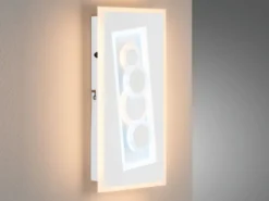 2er SET flache LED Wandlampen Weiß mit Schalter dimmbar & Lichtfarbe, H: 38cm