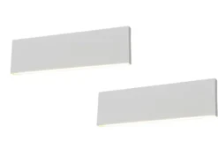 2er Set Flache LED Wandleuchten Up & Down Weiß - 3 Stufen Dimmer, Breite 28cm