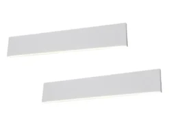 2er Set Flache LED Wandleuchten Up & Down Weiß - 3 Stufen Dimmer, Breite 47cm