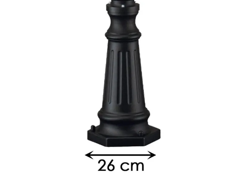 2er-Set 2-flammige Gartenlaterne FIRENZE, E27, Aluminium schwarz, inkl. Pfahl