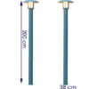 2er Set Gartenlaterne / Mastleuchte HEIMDAL, Höhe 200 cm, Alu silber / Glas opal
