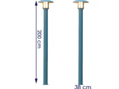 2er Set Gartenlaterne / Mastleuchte HEIMDAL, Höhe 200 cm, Alu silber / Glas opal
