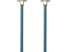 2er Set Gartenlaterne / Mastleuchte HEIMDAL, Höhe 200 cm, Alu silber / Glas opal