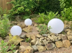 3er SET Garten Solarkugeln mit Fernbedienung dimmbar & RGBW Farbwechsel