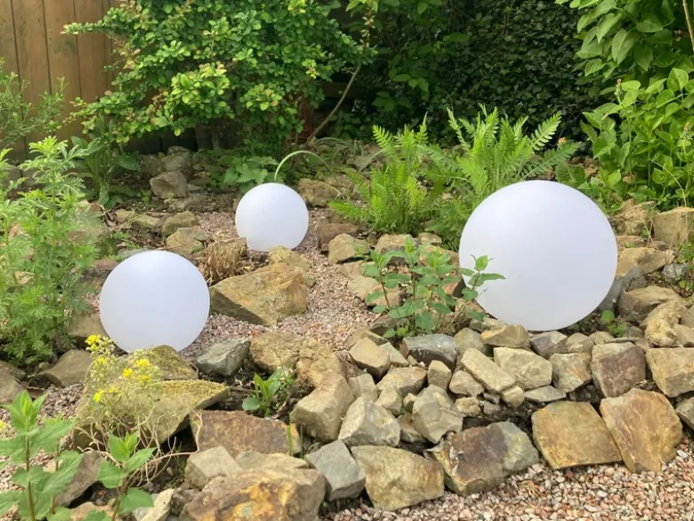 3er SET Garten Solarkugeln mit Fernbedienung dimmbar & RGBW Farbwechsel
