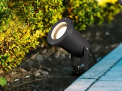 3-er SET Gartenstrahler mit Erdspieß, Anschlusskabel, Stecker & GU10 LED