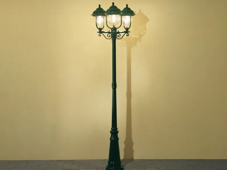 2er-Set grüne Gartenlaterne PARMA aus Aluminium, E27, IP43, H.: 218cm