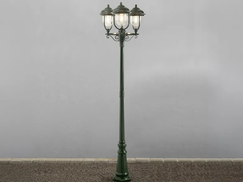 2er-Set grüne Gartenlaterne PARMA aus Aluminium, E27, IP43, H.: 218cm