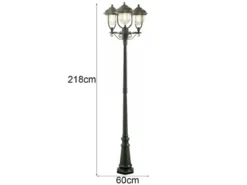 2er-Set grüne Gartenlaterne PARMA aus Aluminium, E27, IP43, H.: 218cm