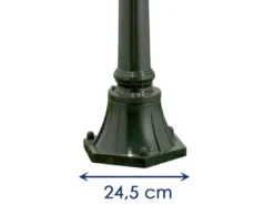 2er-Set grüne Wegeleuchten FIRENZE, E27, Aluminium, inkl. Pfahl und Fundament