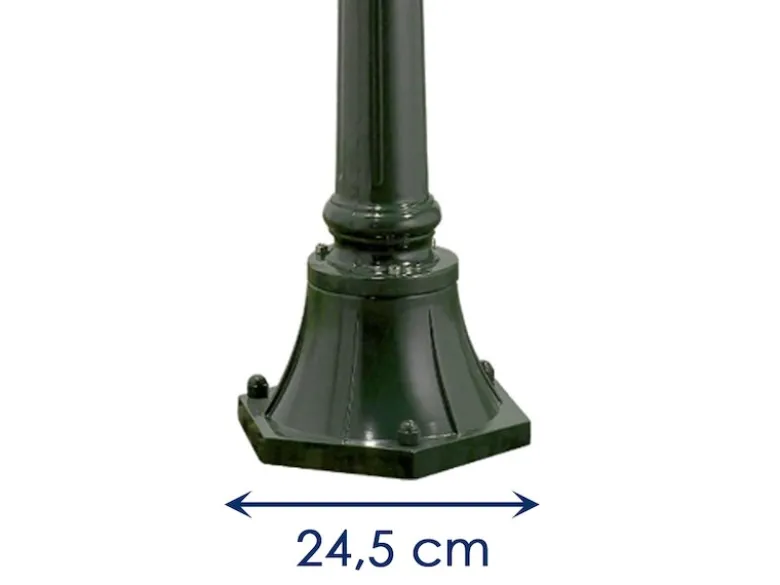 2er-Set grüne Wegeleuchten FIRENZE, E27, Aluminium, inkl. Pfahl und Fundament