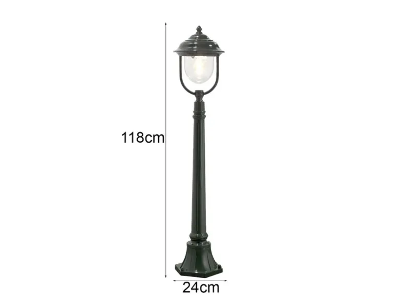 2er-Set grüne Wegeleuchten PARMA aus Aluminium, E27, IP43, H.: 118 cm