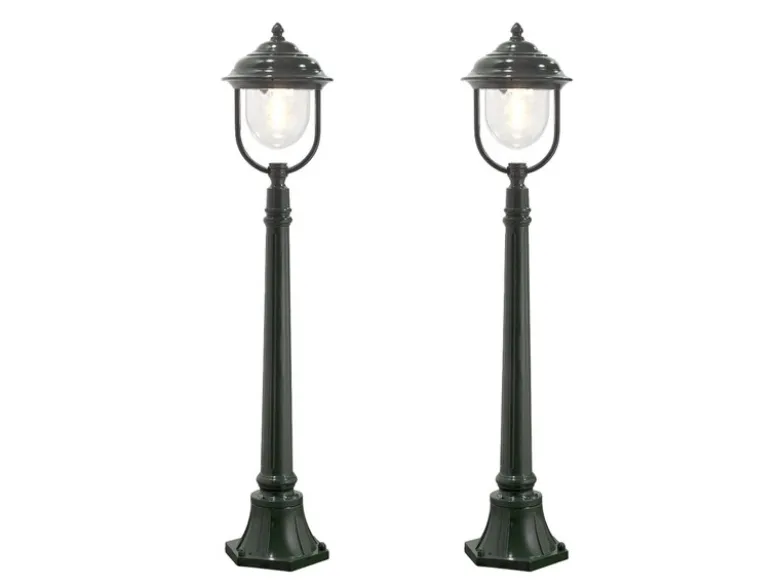 2er-Set grüne Wegeleuchten PARMA aus Aluminium, E27, IP43, H.: 118 cm