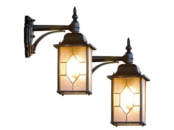 2er-Set hängende Wandleuchten MILANO, E27, Bleikristalloptik, IP23