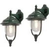 2er-Set hängende Wandleuchten PARMA, Aluminium grün, E27, IP43