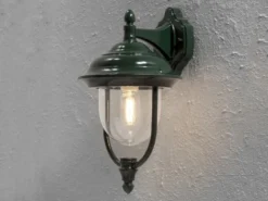 2er-Set hängende Wandleuchten PARMA, Aluminium grün, E27, IP43