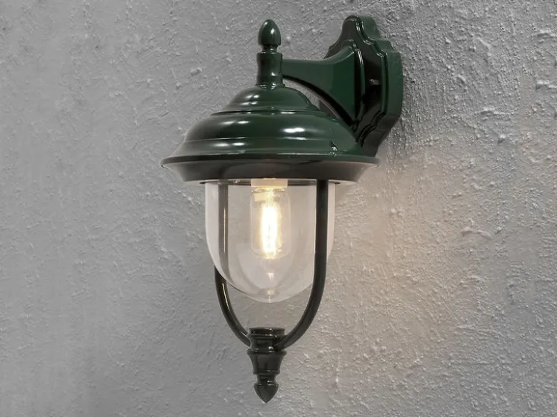 2er-Set hängende Wandleuchten PARMA, Aluminium grün, E27, IP43