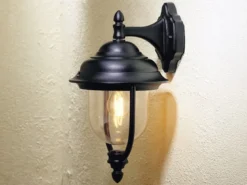 2er-Set hängende Wandleuchten PARMA, Aluminium schwarz, E27, IP43