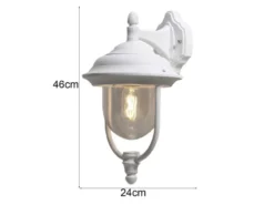 2er-Set hängende Wandleuchten PARMA, Aluminium weiß, E27, IP43
