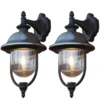 2er-Set hängende Wandleuchten PARMA, Edelstahl Lampendach, E27, IP43