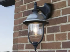 2er-Set hängende Wandleuchten PARMA, Edelstahl Lampendach, E27, IP43