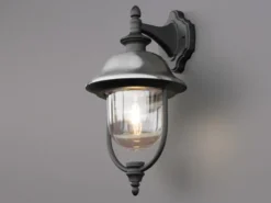 2er-Set hängende Wandleuchten PARMA, Edelstahl Lampendach, E27, IP43