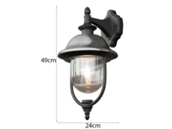 2er-Set hängende Wandleuchten PARMA, Edelstahl Lampendach, E27, IP43