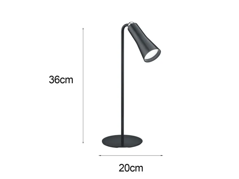 2er SET 3 in 1 LED Akku Tischleuchten mit Klemm- & Klebestation, Schwarz H: 36cm