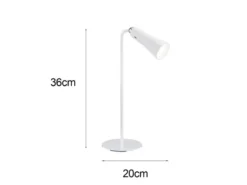 2er SET 3 in 1 LED Akku Tischleuchten mit Klemm- & Klebestation, Weiß H: 36cm