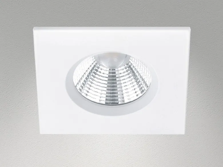 4er SET IP65 LED Deckeneinbaustrahler Weiß eckig, dimmbar, 8,5cm