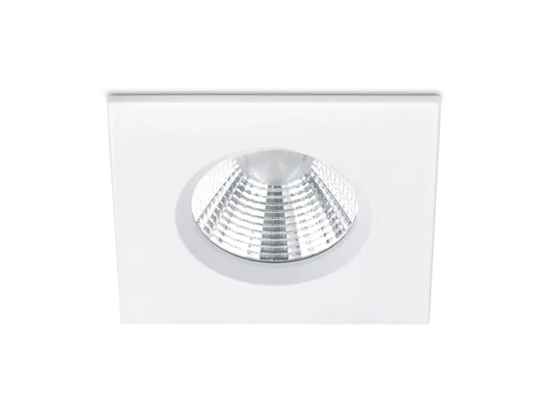4er SET IP65 LED Deckeneinbaustrahler Weiß eckig, dimmbar, 8,5cm