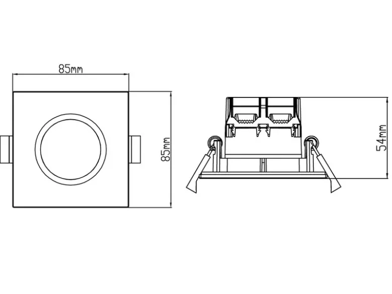 4er SET IP65 LED Deckeneinbaustrahler Weiß eckig, dimmbar, 8,5cm