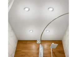 4er SET IP65 LED Deckeneinbaustrahler Silber matt rund, dimmbar, Ø 8,5cm