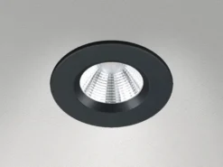 4er SET IP65 LED Deckeneinbaustrahler Schwarz rund, dimmbar, Ø 8,5cm