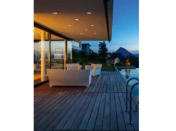 4er SET IP65 LED Deckeneinbaustrahler Silber Chrom eckig, dimmbar, 8,5cm